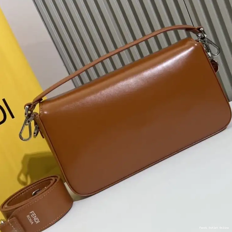 Affordable Leather Fendi Baguette Bag In Smooth Brown Tiffany Medium 0613